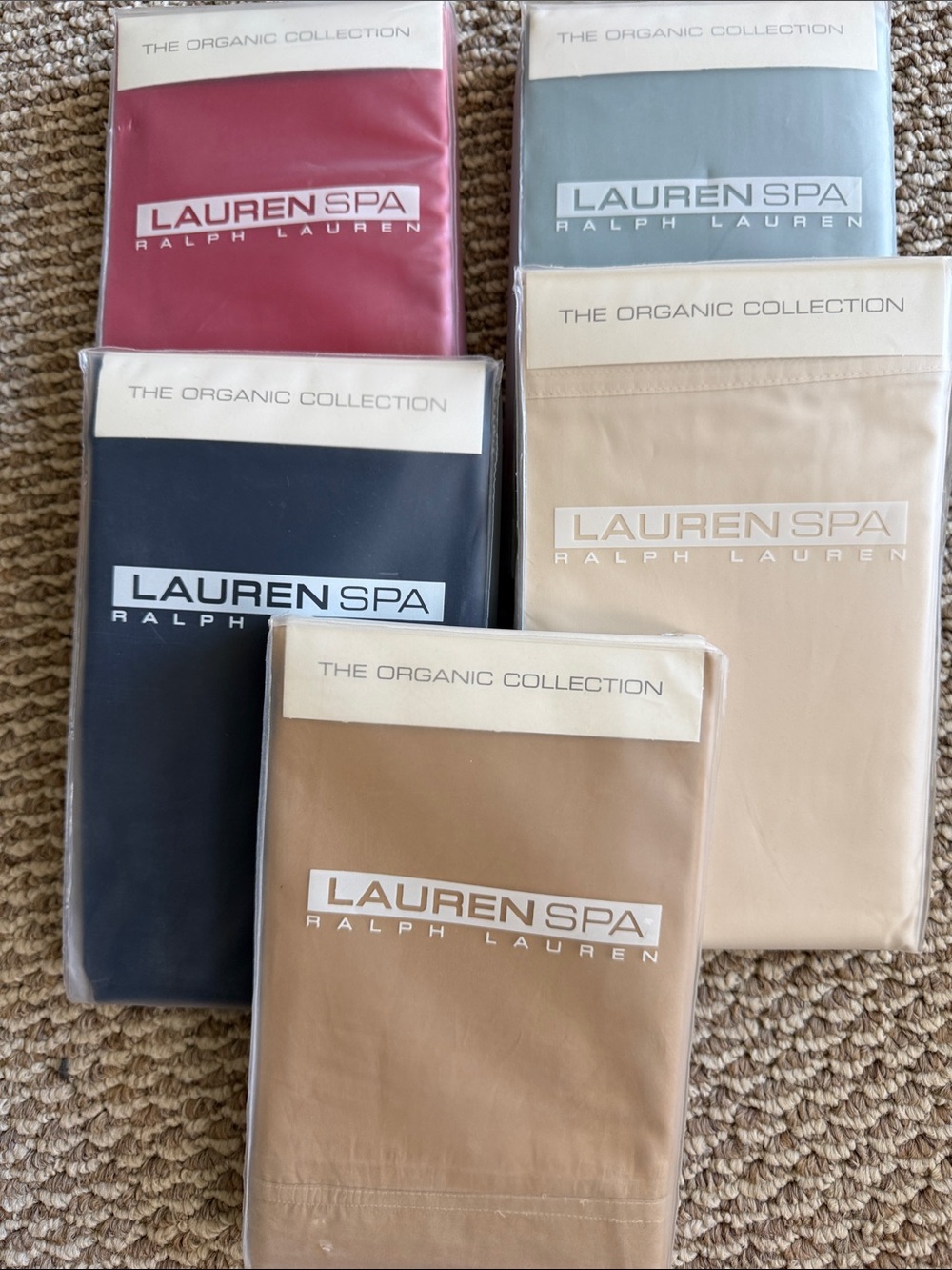 Ralph Lauren Spa Organic King Pillowcases 400 TC Blue Aqua ivory red pick one